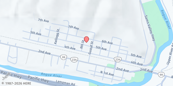 Map showing Gold Hill Christian Center at 775 5th Avenue, Gold Hill, OR