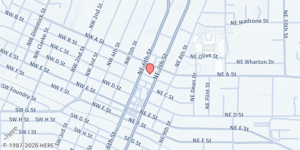Map showing B Street Pantry at Newman United Methodist Church, 132 NE B Street, Grants Pass, OR