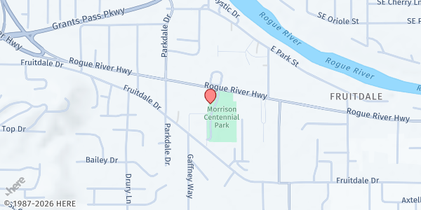 Map showing Joe's Place at 1229 Rogue River Hwy, Grants Pass, OR