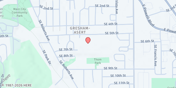 Map showing School Pantry at East Gresham (EPHC) at 900 SE 5th St, Gresham, OR