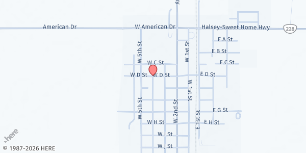 Map showing Central Linn Gleaners at 411 W 2nd St, Halsey, OR
