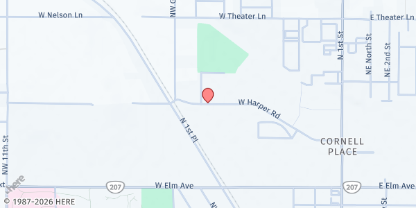 Map showing Agape House at 500 W Harper Rd, Hermiston, OR