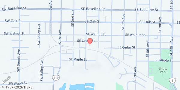 Map showing Boys and Girls Club - Inukai at 560 SE 3rd Ave., Hillsboro, OR