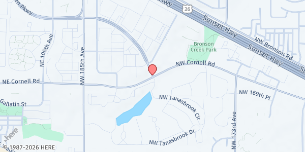 Map showing Evergreen Christian Center Food Bank at 4400 NW Evergreen Rd., Hillsboro, OR
