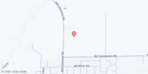 Map showing Evergreen Christian Center Food Pantry at 4400 NW Glencoe Rd, Hillsboro, OR