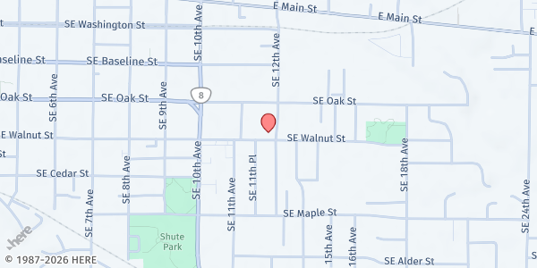 Map showing Hillsboro Spanish SDA at 1165 Walnut St, Hillsboro, OR