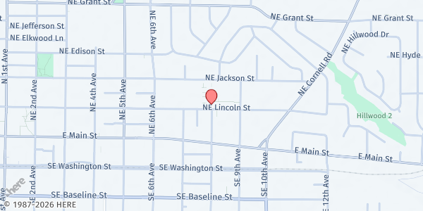 Map showing Lincoln Street Elementary School Free Food Market at 801 NE Lincoln St, Hillsboro, OR