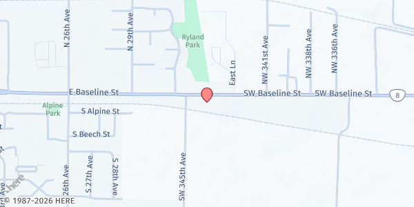Map showing Open Door HousingWorks EFB at 34420 SW Tualatin Valley Hwy, Hillsboro, OR