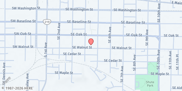 Map showing Youth Contact Incorporated - Hillsboro at 451 SE Walnut Street, Hillsboro, OR