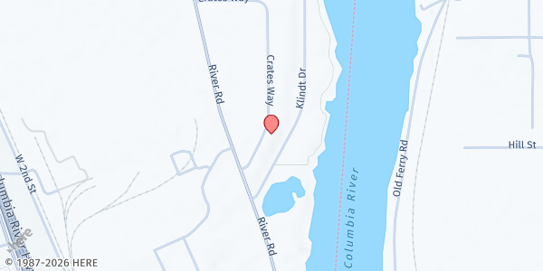 Map showing Columbia Gorge Food Bank at 1615 9th court, Hood River, OR