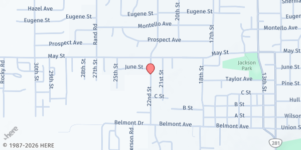 Map showing SDA Hood River at 1090 22nd St, Hood River, OR