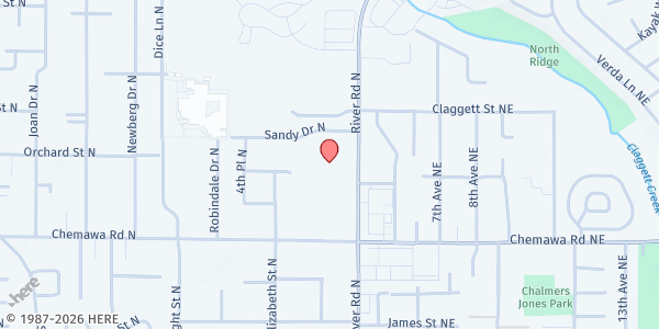 Map showing Simonka Place for Women & Children at 5119 River Road N, Keizer, OR