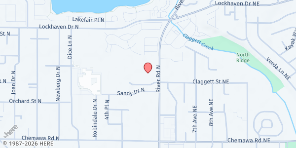 Map showing St. Edward's Catholic Church at 5303 River Road North, Keizer, OR