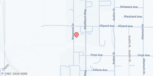 Map showing Klamath Lake Counties Food Bank - Main Location at 3231 Maywood Dr., Klamath Falls, OR