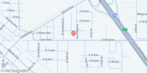 Map showing CCNO Harvest Share - Senior Center at 1504 N. Albany Street, La Grande, OR
