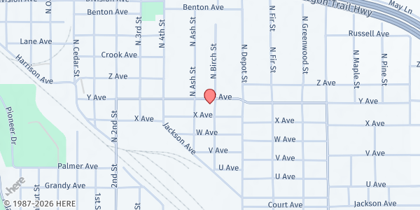 Map showing Salvation Army LaGrande at 1114 Y Avenue, La Grande, OR