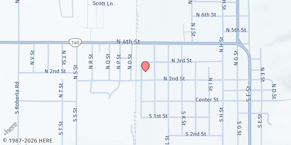 Map showing Lake County Food Share at 247 North N Street, Lakeview, OR