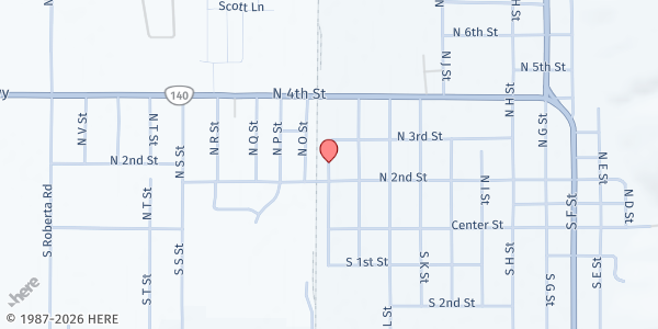 Map showing Lake County Foodshare at 247 North N St, Lakeview, OR