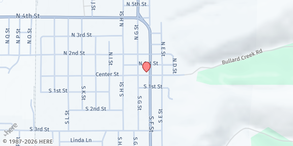 Map showing Lakeview Ministries at 3 N F Street, Lakeview, OR