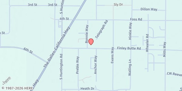Map showing La Pine Community Kitchen at 16480 Finley Butte Drive, LaPine, OR