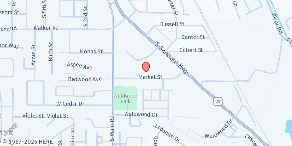 Map showing Caring Team Ministry at 3000 S Santiam Hwy, Lebanon, OR