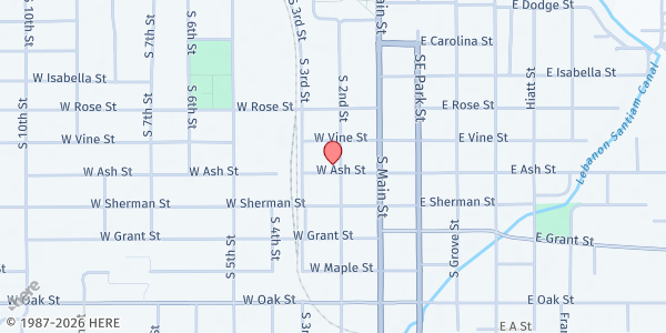 Map showing FISH of Lebanon at 145 Ash St, Lebanon, OR