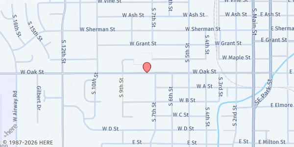 Map showing Lord's Store House at 726 W Oak St, Lebanon, OR