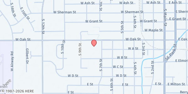 Map showing Lord's Store House at 726 W Oak Street, Lebanon, OR