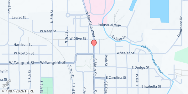 Map showing SVDP Lebanon at 233 2nd St, Lebanon, OR