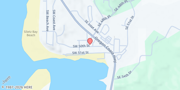 Map showing Agape Fellowship at 1089 SW 50th Street, Lincoln City, OR