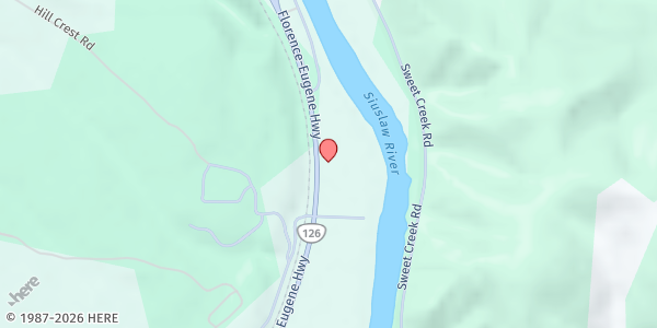 Map showing Mapleton Food Share at 10718 Hwy #126, Mapleton, OR