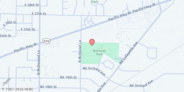 Map showing FFM at McMinnville Senior Center at 2250 NE McDaniel Lane, McMinnville, OR