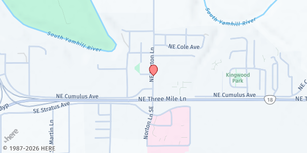Map showing Harvest2Home Locations at 368 NE Norton Lane, McMinnville, OR