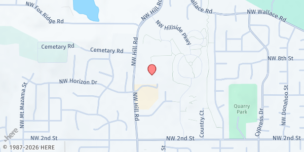 Map showing Hope on the Hill Food Pantry at 700 N Hill Road, McMinnville, OR