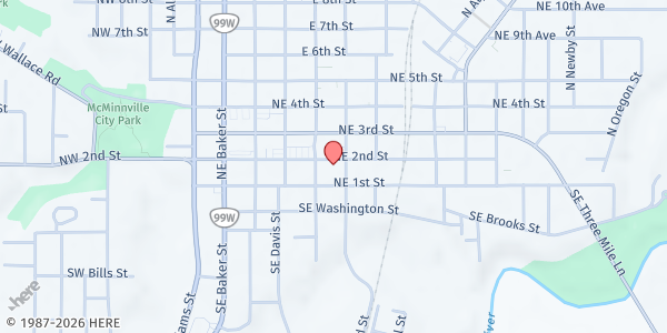 Map showing Saturday Breakfast at the Co-op at 544 NE 2nd Street, McMinnville, OR