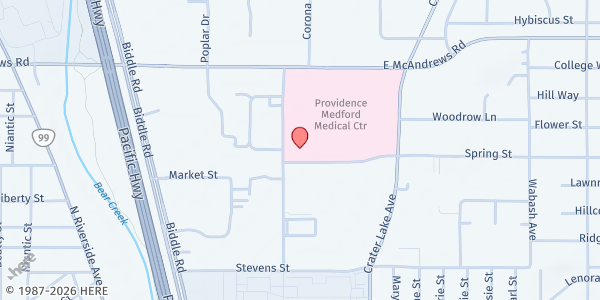 Map showing Healthy Mobile Pantry - Providence Pediatric at 840 Royal Ave, Medford, OR