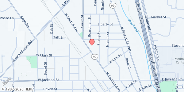 Map showing Salvation Army Medford Food Pantry at 922 N Central Ave, Medford, OR