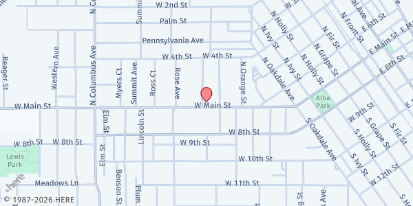 Map showing Set Free Ministries Church - God's Food Pantry at 1032 W Main Street, Medford, OR
