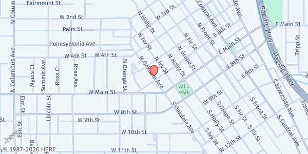 Map showing St Mark's Episcopal Church Food Pantry at 104 N Oakdale, Medford, OR