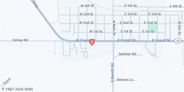Map showing Malin-Merrill Food Bank at 365 W Front St, Merrill, OR