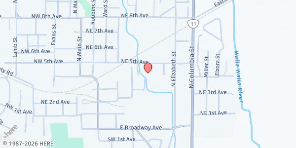 Map showing OCDC Food Pantry at 403 Peabody Street, Milton-Freewater, OR