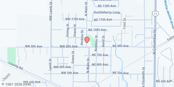 Map showing The Valley Cupboard at 800 N Main Street, Milton-Freewater, OR