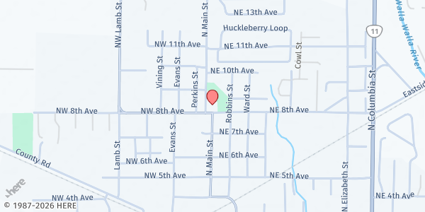 Map showing The Valley Cupboard at 800 N Main Street, Milton-Freewater, OR