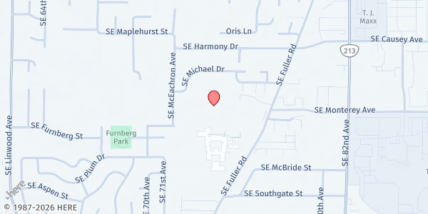 Map showing SVDP Christ the King at 7414 SE Michael Dr, Milwaukie, OR