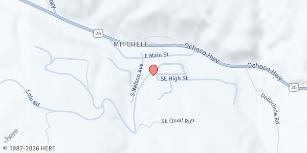 Map showing CAPECO Rural Produce Program - Mitchell at 202 SE High St, Mitchell, OR