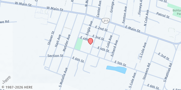 Map showing Molalla Service Center at 412 S. Swiegle Ave, Molalla, OR