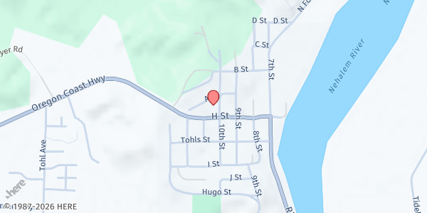 Map showing Nehalem Bay Community Services at 36050 10th Street, Nehalem, OR