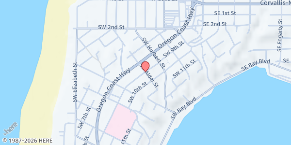 Map showing Calvary Baptist Soup Kitchen at 903 Sw Alder St, Newport, OR