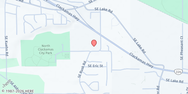 Map showing Turning Point Church at 13333 SE Rusk Rd., Oatfield, OR