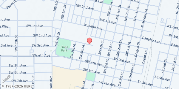 Map showing School Pantry at Ontario School District at 573 Sw 2nd, Ontario, OR